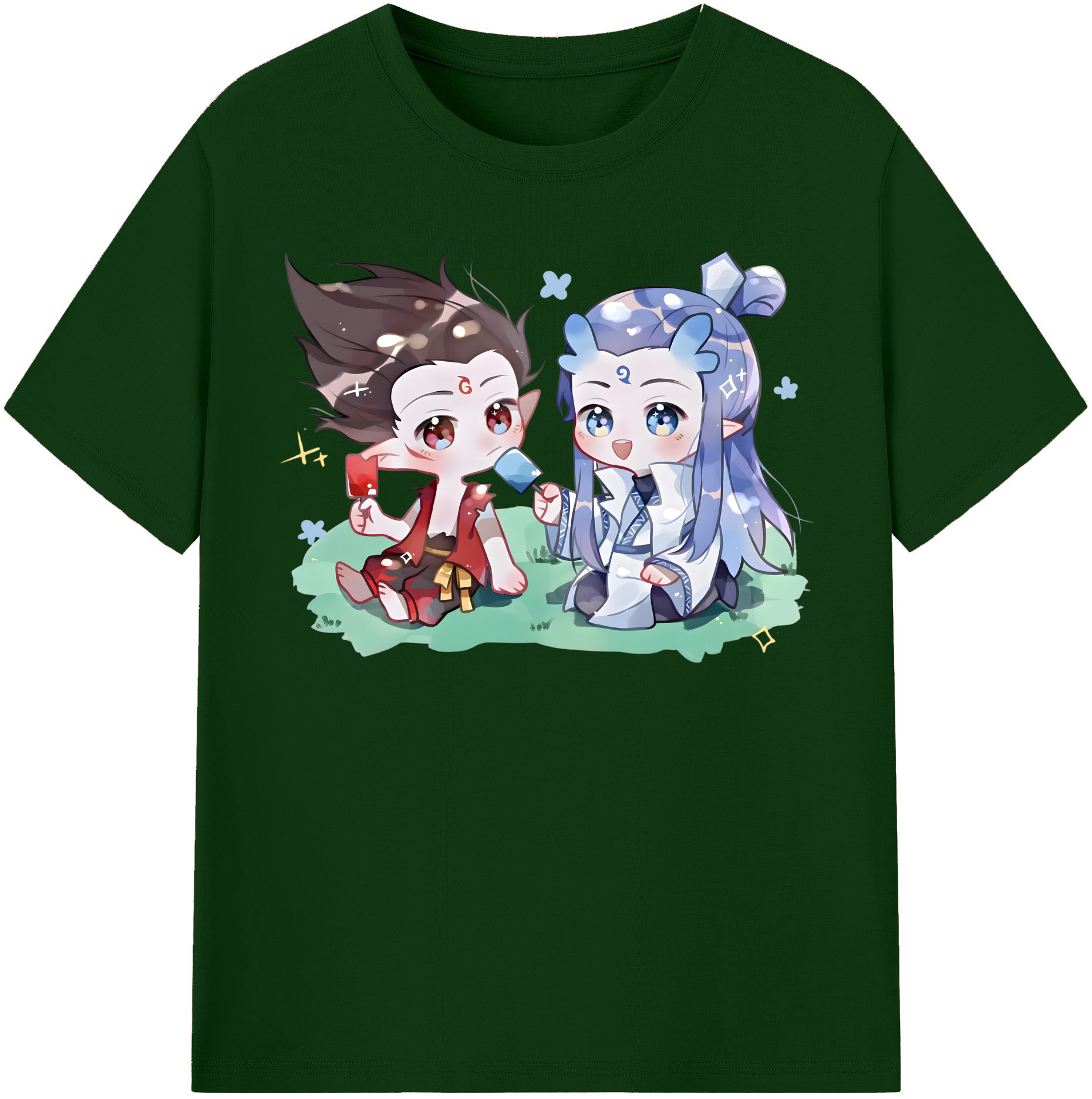 （画像用） Ne Zha 2 ナタ 魔童の大暴れ 綿100％半袖Tシャツ（フロントプリント）